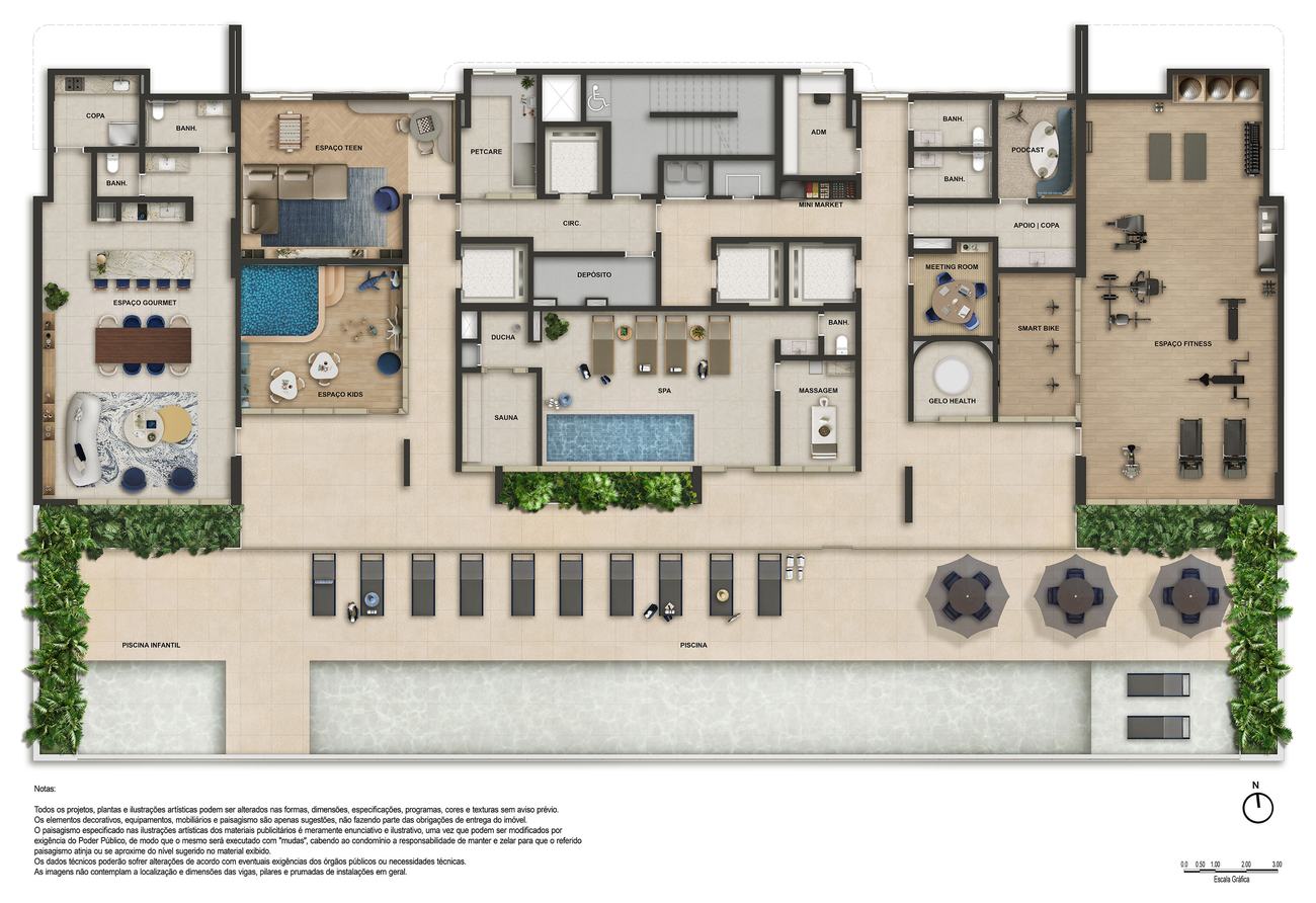 Masterplan do pavimento de uso comum do Marino by Breton